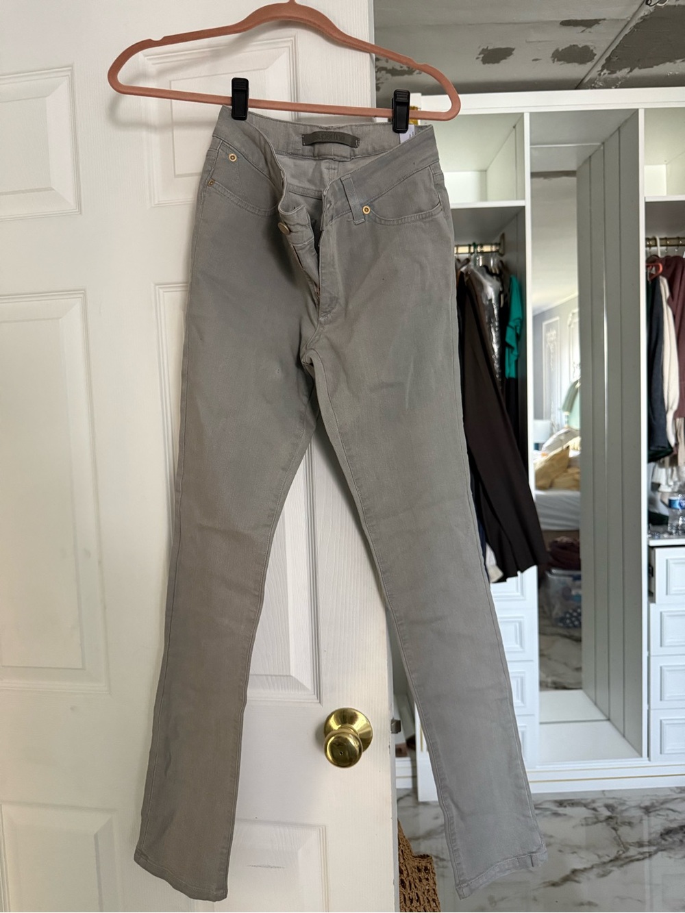 SUPERFINE Women's Skinny Jeans in Light Gray made in Italy